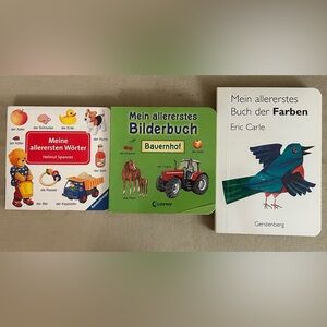 3 German Children’s Books about Colours, Farms & First Words